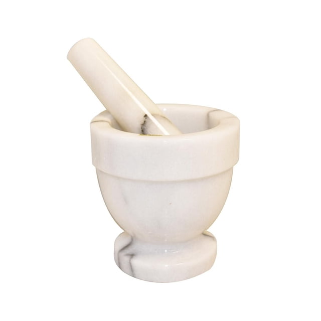 Verka Marble Mortar Pestle Set, 4 inch