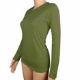 thumbnail image 3 of AherBiu T-Shirts à Manches Longues pour Femmes Col Ras du Cou Amples Basiques 2024 Automne Confortables Chandails Unis, 3 of 4