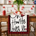 thumbnail image 5 of Valentine's Day Decorations Valentine's Day Heart Print Table Flags Party Table Kitchen Mats, 5 of 5