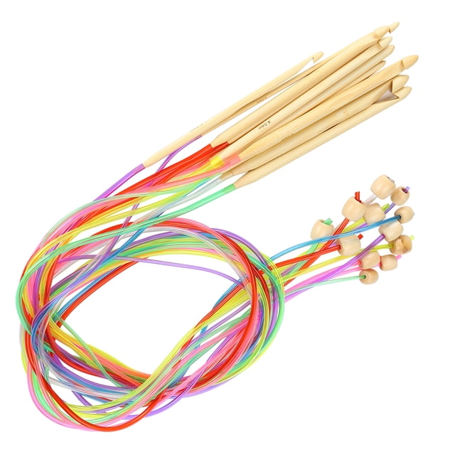 Circular Needle Yarn Tube Bleach Loop Knitting Accessories Crochet Cushions Needles Double End Color Sewing Sweater Set 12Pcs Bamboo Hooks