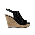 thumbnail image 3 of BLISSFUL STEP Sandales à Talon Compensé à Plateforme à Bout Ouvert avec Lacets pour Femmes Noir 5,5, 3 of 8
