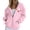 Pink, variant on Women's Canada Print Hooded Sweatshirt, Fashion Casual Oversized Pullover with Drawstring Hood and Front Zipper, Lightweight Breathable Streetwear Jacket for Fall Winter Seasons Beige M