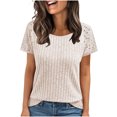 thumbnail image 5 of Pisexur Hauts pour Femmes, Hauts de Sortie pour Femmes & T-Shirt à Manches Courtes Col Rond Imprimé, Haut Ample, Hauts de Printemps pour Femmes Kaki, TG, 5 of 5