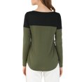 thumbnail image 3 of Unique Bargains T-Shirt Décontracté à Manches Longues et Col en V Fendu pour Femmes, 3 of 6