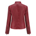 thumbnail image 4 of Veste de Moto Ajustée en Cuir pour Femmes avec Col Montant, 4 of 5