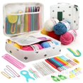 thumbnail image 1 of 59 Pcs Include 5 Skeins Yarn Hooks Needles Storage Bag Crochet Kit with Knitting Accessories Set for Beginners Gift Freeshipping, 1 of 7