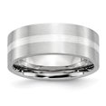 thumbnail image 1 of Cobalt Sterling Silver Inlay Satin 8mm Flat Band Size 12.5, 1 of 6