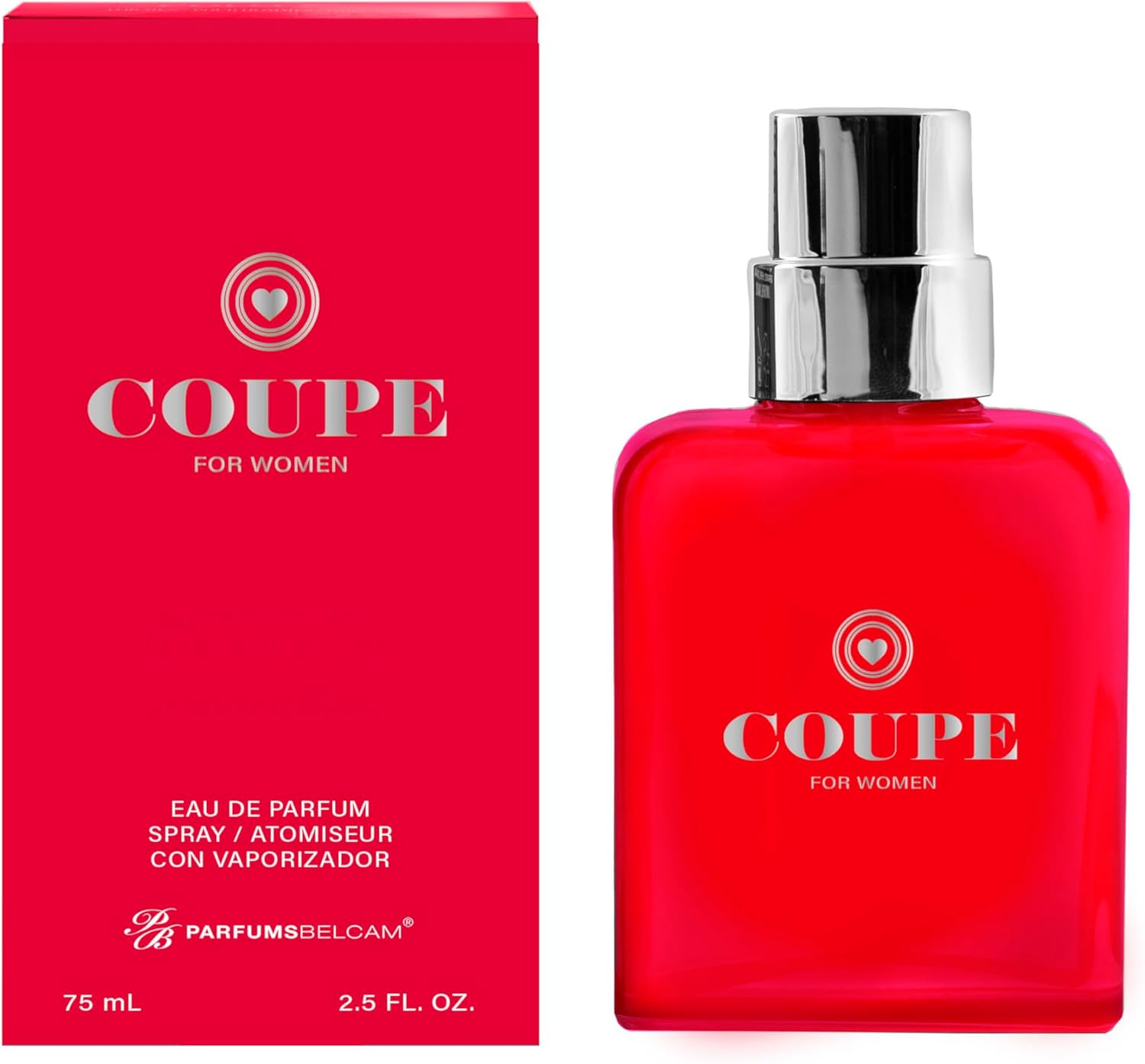 PB ParfumsBelcam Coupe Eau de Parfum Vaporisateur pour Femmes, Parfum Fruité Floral avec Fraise et Bois de Cèdre, Senteur Polyvalente, 75 ml