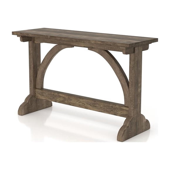 Bowery Hill Particle Board Reclaimed Oak Console Table Rectangular Arch Accents 47.24" x 15.75" x 28.7" Unassembled