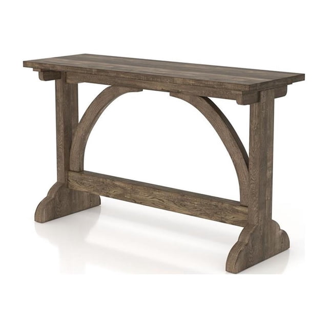 Bowery Hill Particle Board Reclaimed Oak Console Table Rectangular Arch Accents 47.24" x 15.75" x 28.7" Unassembled