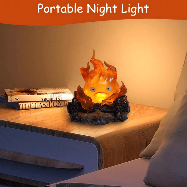 Calcifer lamp, Hal's mobile castle,flame lamp with battery, room