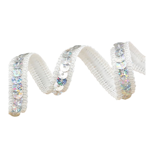 relayinert Handmade Sequined Band Addition To Hair Accessories Collection Sequined Dress Ribbon Sequined Belt laser silver
