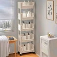 thumbnail image 1 of EGNMCR 5 Tier Storage Rack Multi Layer Storage Cart Mobile Storage Rack With Wheels Easy Assembly Suitable For Living Room Bedroom Restroom Kitchen Organizers Plastics Shelves, 1 of 7