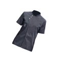 thumbnail image 1 of Chef Jacket Short Sleeve Cooking Clothes Restaurant Kitchen Hotel Simple Chef Coat for Restaurant Gray 4XL, 1 of 8