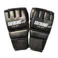 thumbnail image 2 of facefd MMA Half Finger Boxing Fight Gloves Mitt Training Gloves for Adults Black 2, 2 of 8