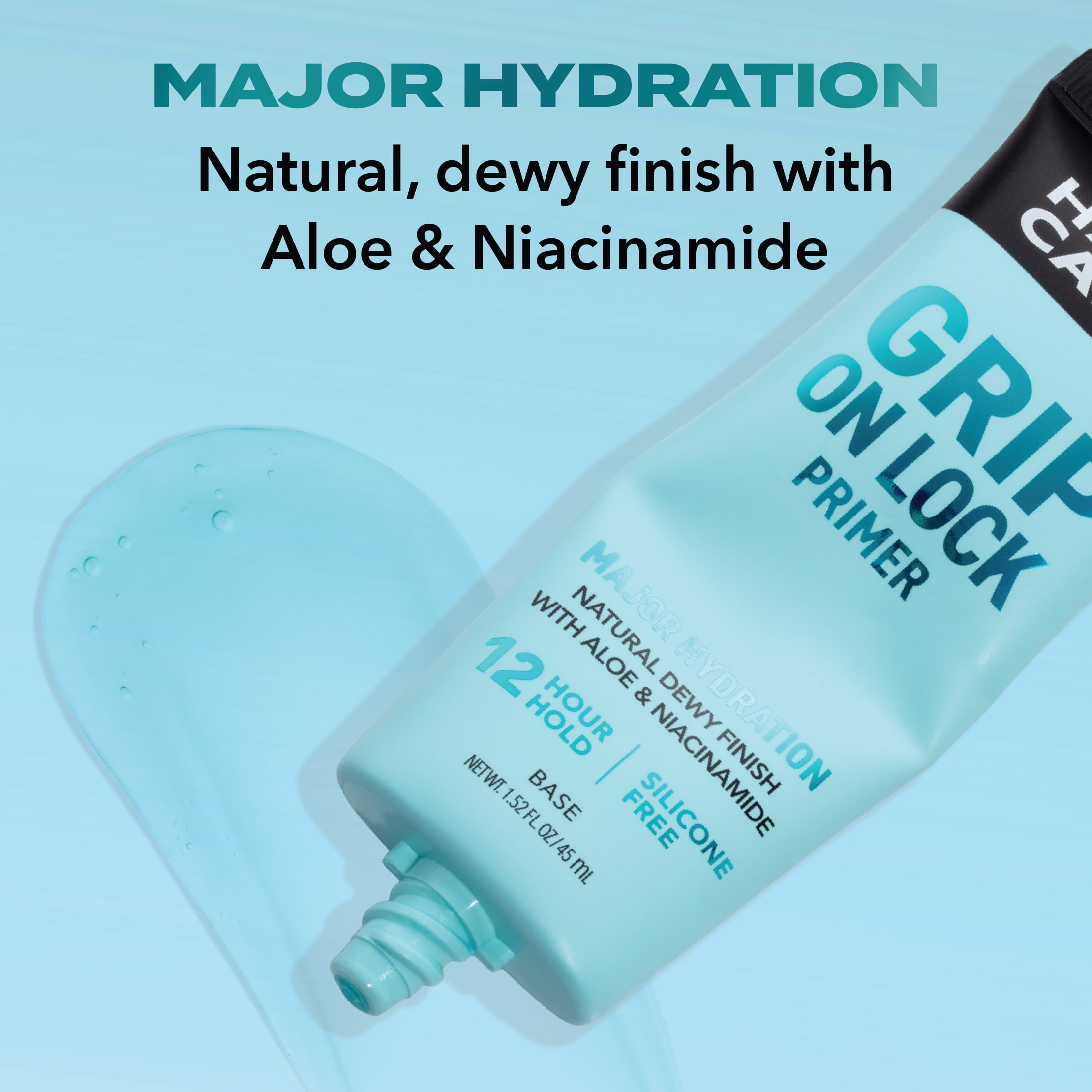 Hard Candy Grip On Lock Base de teint 12 heures à base d'eau, hydratante, aloe vera, niacinamide