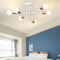 thumbnail image 4 of Modern Ceiling Light Matte Black Finish Retro chandlier dining Look 6-Light White+Gold, 4 of 8