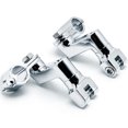 thumbnail image 3 of Krator Chrome 1" Engine Guard Bowleg Foot Peg Clamps Compatible with Harley-Davidson Roadking Classic Inj Motorcycle, 3 of 5