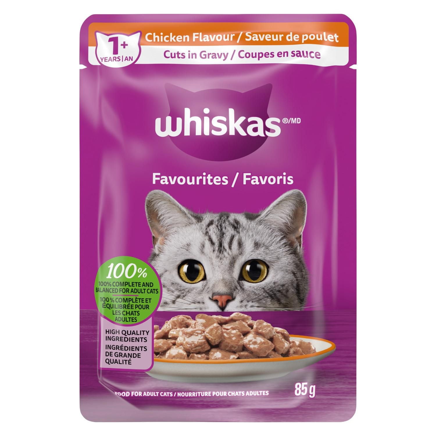 WHISKAS FAVOURITES Cuts in Gravy Tuna Flavour Pouch Adult Wet Cat Food