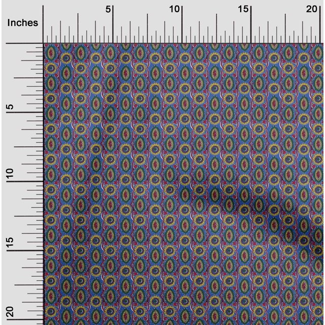 oneOone Viscose Chiffon Fabric Ethnic Block Printed Craft Fabric BTY 42 Inch Wide
