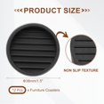 thumbnail image 2 of 1.5" Non Slip Furniture Coasters, 12pcs Round Rubber Furniture Pads Caster Cups Furniture Feet Floor Protectors Bed Stopper for Hardwood Floors Table Sofa, Black, 2 of 7