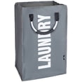 thumbnail image 1 of Single Laundry Bag, Large Foldable Laundry Basket, Collapisable Laundry Hamper, Folding Washing Storage Bin, (Dark Grey), 1 of 8