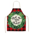 thumbnail image 1 of Oleegame 1PC Pretty Apron Christmas Kitchen Cooking Aprons Plaid Aprons Adjustable Buffalo Plaid Baking Apron, 1 of 7