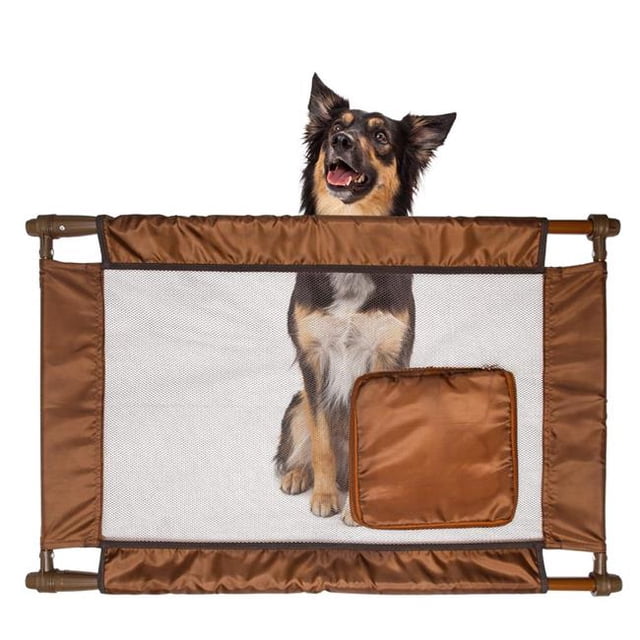 Porta Gate Travel Collapsible & Adjustable Folding Pet Cat Dog Gate, Brown - One Size