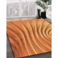 thumbnail image 3 of Ahgly Company Tapis d'Intérieur Ronds Transitionnels Lavables à la Machine Orange Rouge Orange, 7 Pieds Rond, 3 of 7