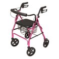 thumbnail image 1 of GF HEALTH PRODUCTS RJ4805P ROLLATOR ALUM CURV BR 8" PINK PINK, PADDED SEAT, LUMEX, 1 of 1