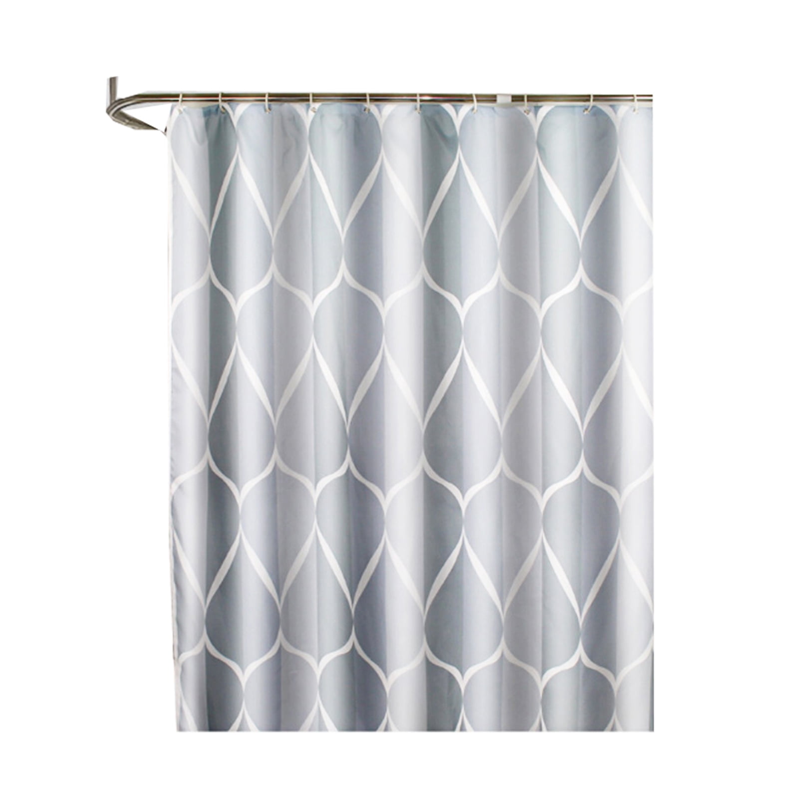 1pc Waterproof Shower Curtain with Hooks Geometric Printed Bath Curtains Water Drop Pattern Polyester Cloth Bathroom Accessories