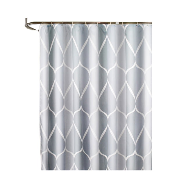 1 Pce Rideau de Douche Imperméable avec Crochets Rideaux de Bain Imprimés Géométriques Motif Goutte d'Eau Tissu Polyester Accessoires de Salle de Bain