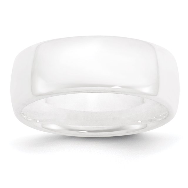 Ceramic White 8mm Polished Band Size 5.5