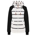 thumbnail image 1 of Pisexur Veste Décontractée Ample pour Femme à Rayures Imprimées à Fermeture Éclair à Manches Longues avec Poches Veste Mode, 1 of 2