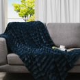 thumbnail image 1 of Cheer Collection Faux Fur Blanket - Luxurious Fluffy Blankets for Couch & Bed - Machine Washable - 86" x 86" inches - Blue, 1 of 4