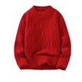 thumbnail image 2 of Styesk Mens Sweater Comfy Soft Oversized Sweater Solid Color Pullover Sweater Casual Loose Sweaters Cable Knit Crewneck Sweater with Ribbing Edge, 2 of 2