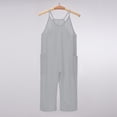 thumbnail image 4 of Wdgfv Girls V Neck Sleeveless Jumpsuits Spaghetti Straps Harem Long Pants Rompers With Pockets Grey 4-5 Years, 4 of 6