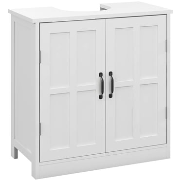 kleankin Bathroom Vanity Sink Cabinet, Pedestal Sink Cabinet with Shelf
