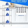 thumbnail image 3 of FDW Metal Shelving Storage Shelves Garage Shelving 4-Tier Adjustable Shelf 600 Lbs Total Bearing Capacity Multi-Functional Durable Easy, Chrome, 3 of 7