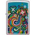 thumbnail image 2 of Zippo 48579 Flower Power Design Street Chrome Windproof Lighter, 2 of 5