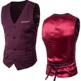 thumbnail image 1 of Jackets for Men Mens Solid Single Breasted Suit Slimming V-Neck Button Suit Jackets Top, 1 of 1