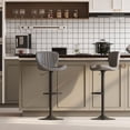 thumbnail image 5 of Walsunny Adjustable Bar Stools Set of 2 Leather Upholstered Swivel Counter Stools Counter Height Bar Stools with Large Base, Room Bar, Grey, 5 of 5