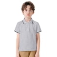 thumbnail image 3 of Chemises Garçons Manches Courtes Décontractées Polo Uni Gris 7-8 Ans, 3 of 6