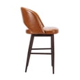 thumbnail image 2 of Plata Import Executive Stool in Tan, PU Executive Stool, Mid-Century Counter Stool, Tan PU Counter Stool, Kitchen PU Stool, Island Stool, Modern Counter Stool, with Backrest and Footrest, 2 of 3