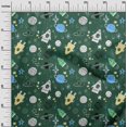 thumbnail image 3 of oneOone Rayon Teal Green Fabric Galaxy Sewing Material Print Fabric By The Yard 56 Inch Wide, 3 of 4
