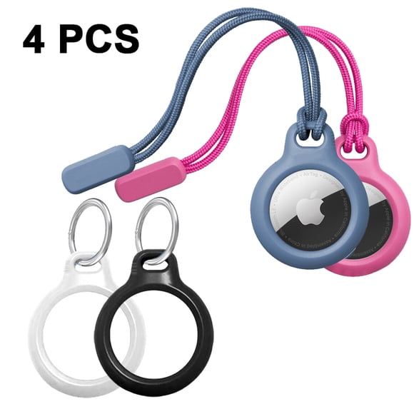 4 Packs AirTag Case Key Ring, Keychain Holder for AirTags Items Keys Backpacks, Air Tag Accessories