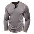thumbnail image 4 of RXIRUCGD Chemise Décontractée pour Homme à Couleur Unie, Boutonnée, à Col Rond, à Manches Longues, Gris, Taille : 2TG, 4 of 9