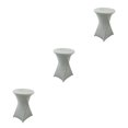thumbnail image 1 of ZheElen Nappe Ronde Extensible Raccord de Soin Facile pour Mariage Hôtel Polyester Couverture de Table de Mariage Easy Wash silver 3Set, 1 of 6