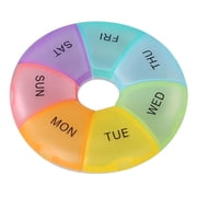 Leutsin 7-Sided Portable Pill Box Medicine Planner Small Cas,Vitamin Holder Boxes Organizer Pillbox Dispenser Organizer,Sorter and Reminder Containers