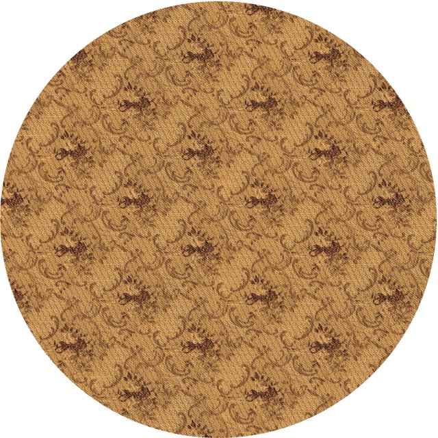 Ahgly Tapis Rond Lavable en Machine Intérieur Transitionnel Acajou Brun, 5 Pieds Rond